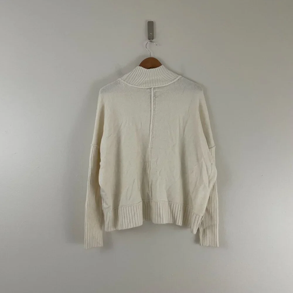 Anthropologie Maeve Gretchen Mock Neck Mixed Knit Cozy Sweater Size Medium_2